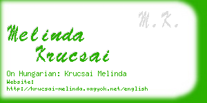 melinda krucsai business card